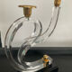 Pair of Hollywood Regency candlesticks in lucite and brass