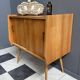 1960s blond wood wardrobe with 2 sliding doors