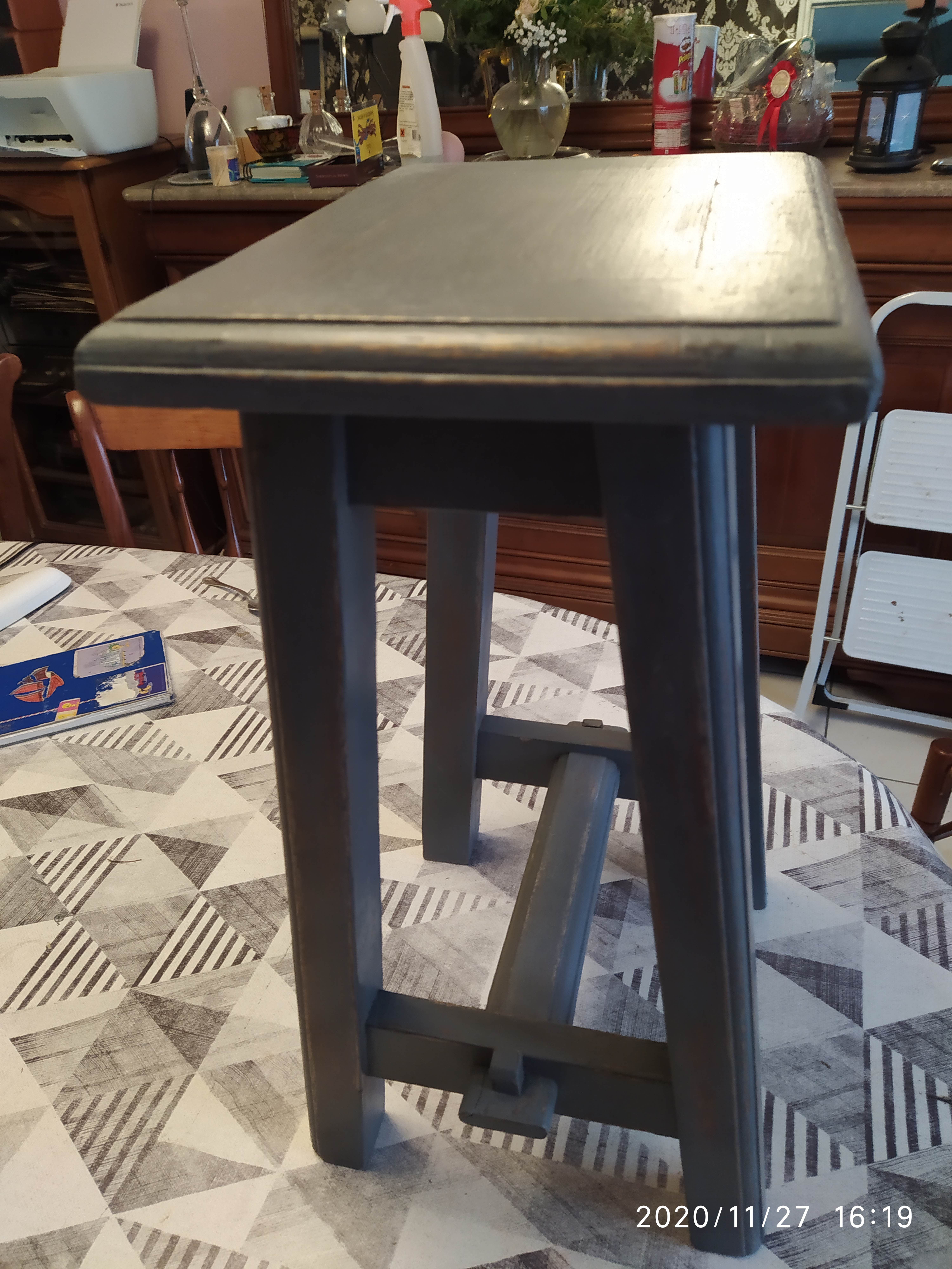 Industrial wooden stool