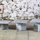 Ensemble de trois tables gigognes en marbre, 1970