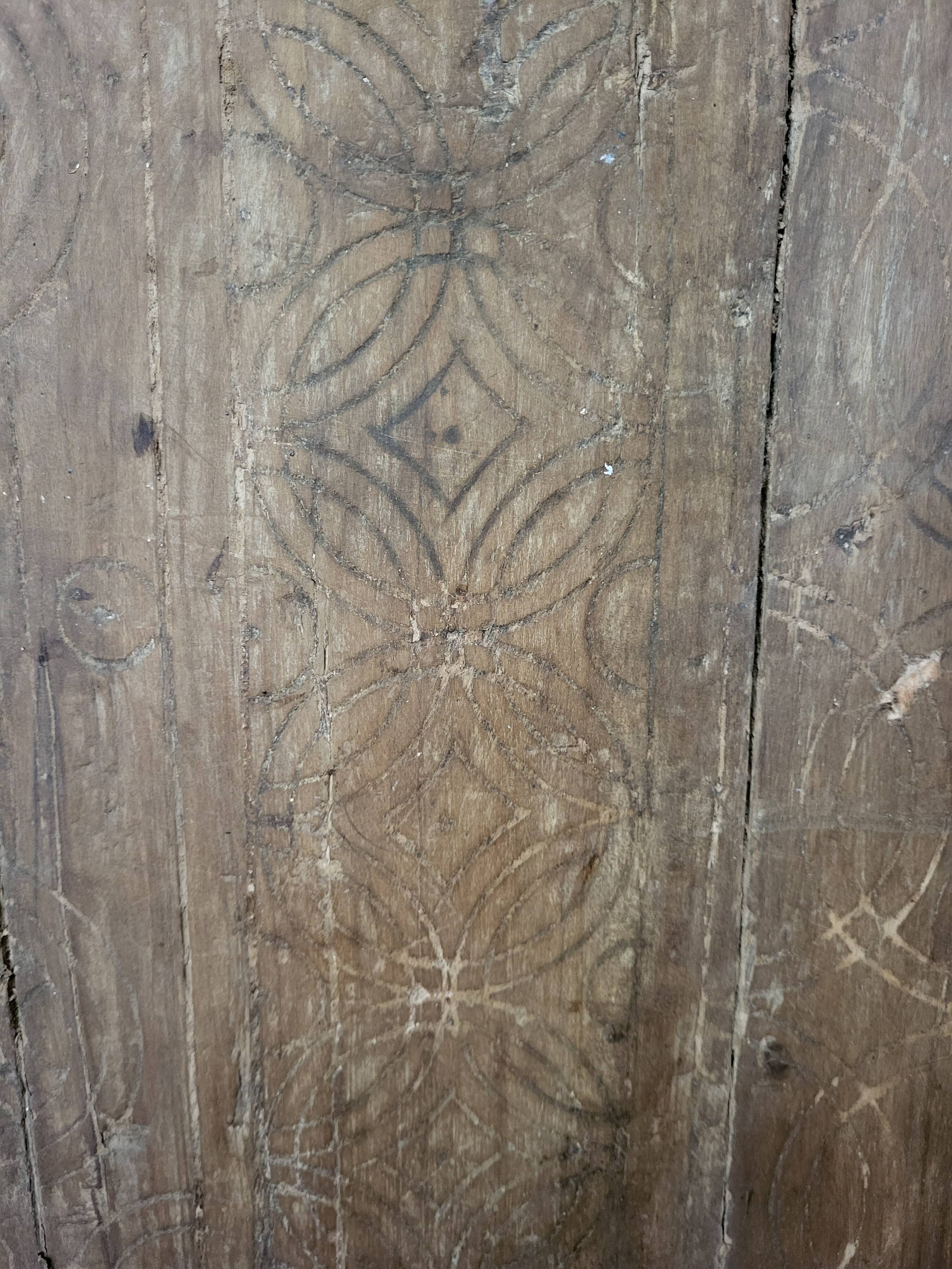 Old door in moroccan wood