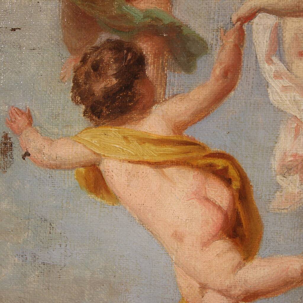 19th century Italian painting of a game of cherubs