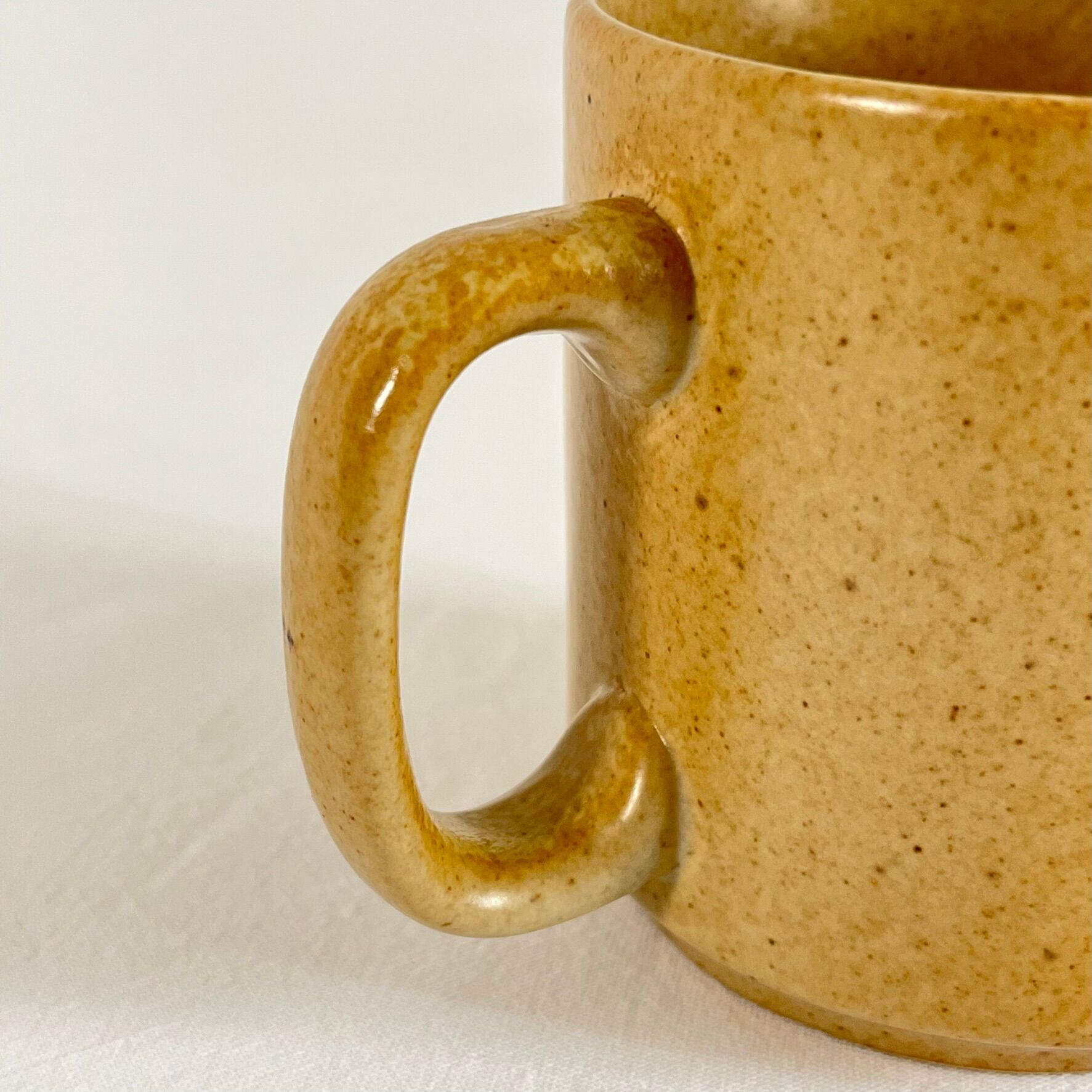 Vintage mug in speckled beige sandstone