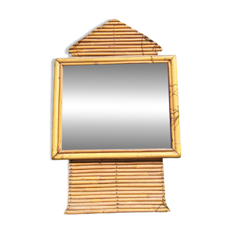 Bamboo mirror, 1950, 60, vintage.