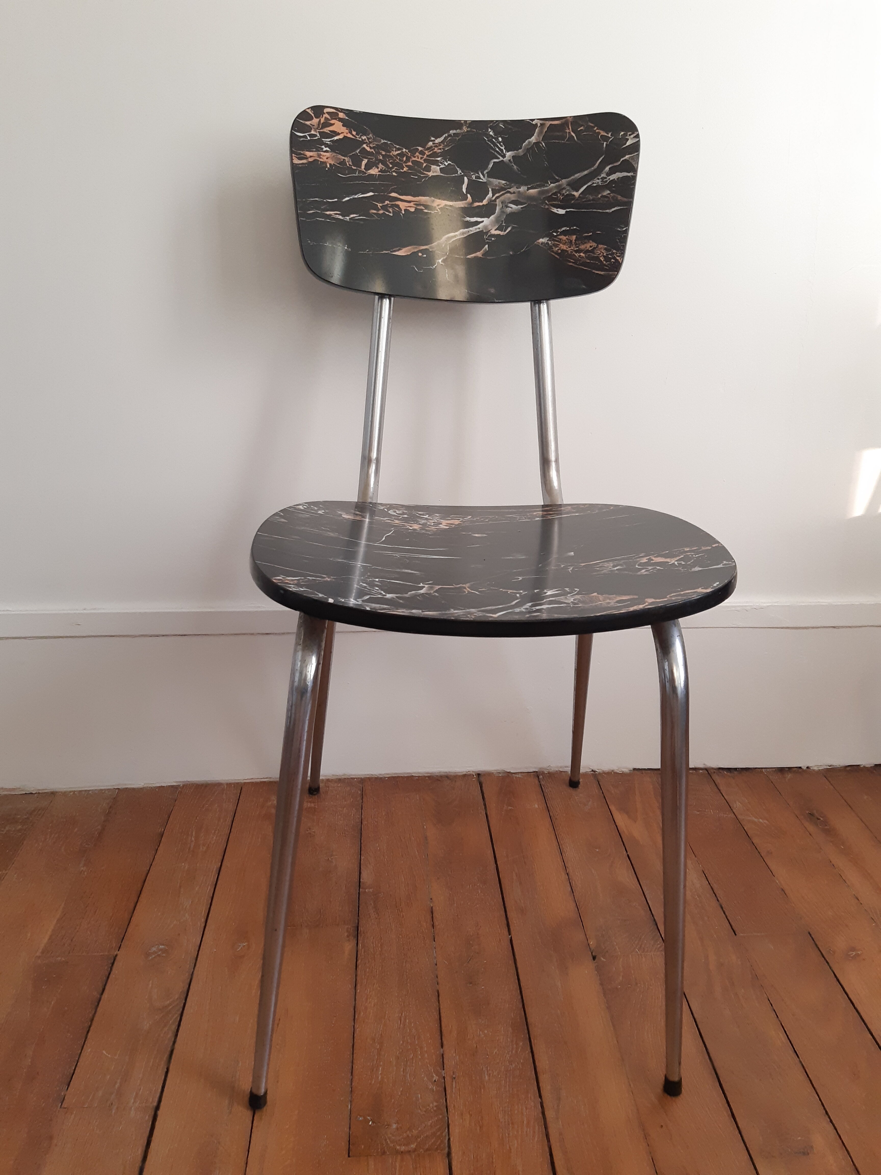 Set of 4 formica chairs signed roc