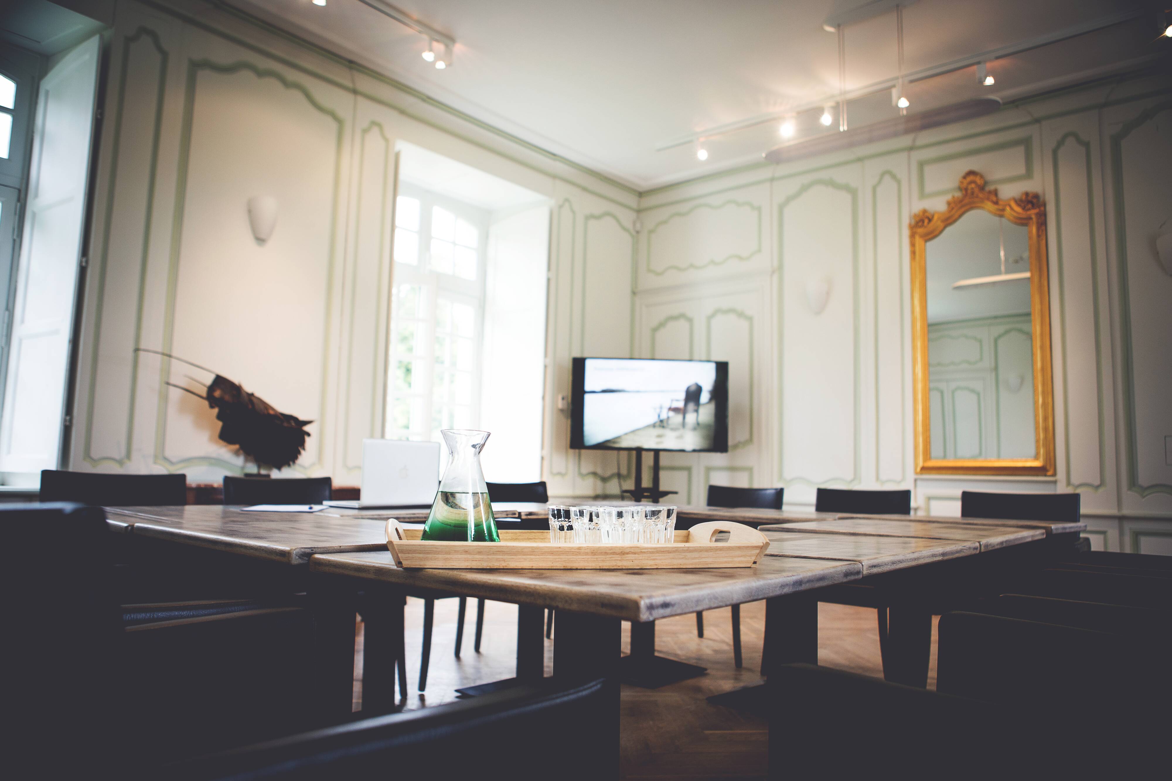 Lot of 15 bistro tables and 15 chairs.