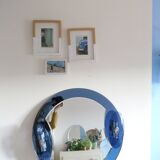 Cobalt blue mirror, Italian design, circa 1970