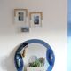 Miroir bleu cobalt, design italien, circa 1970