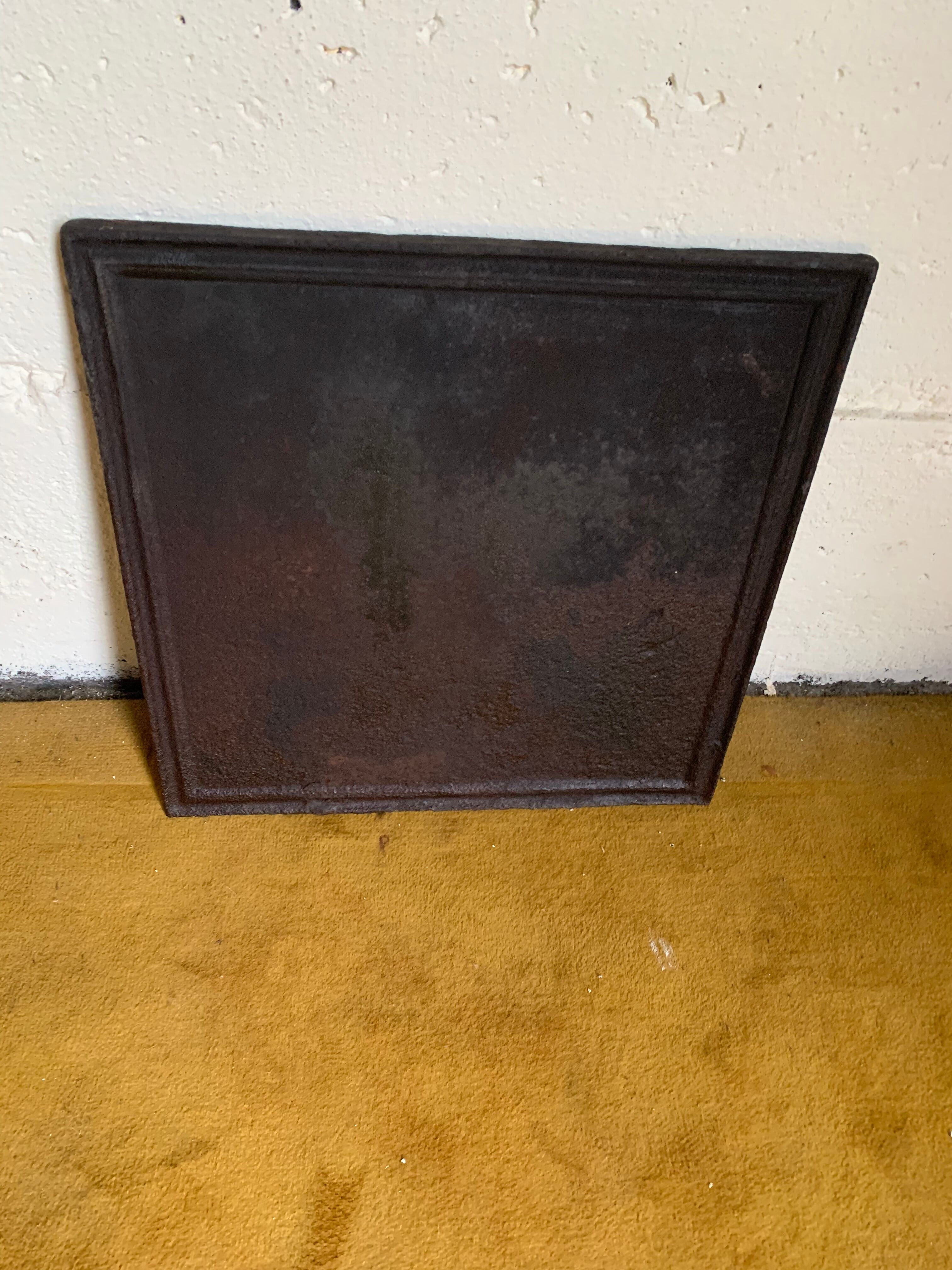 Cast iron fireplace plate neutral