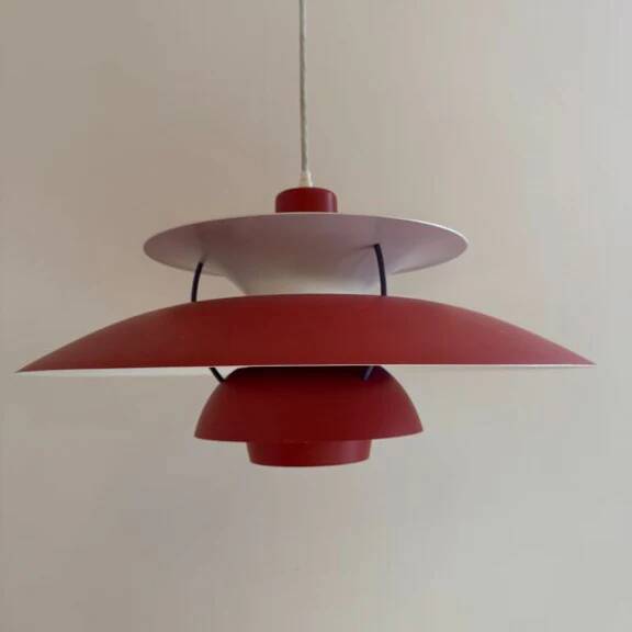 Ph5 red lamp, Poul Henningsen for Louis Poulsen, Denmark 1960