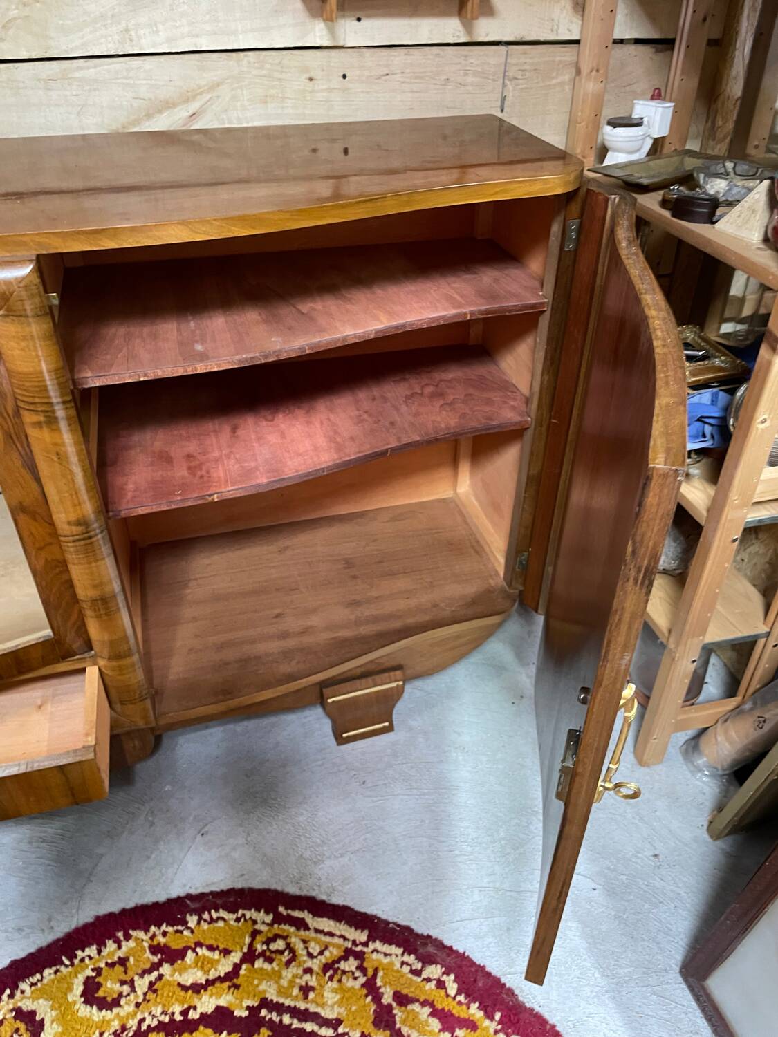 Art Deco sideboard buffet, walnut veneer, 30/40 mm thick