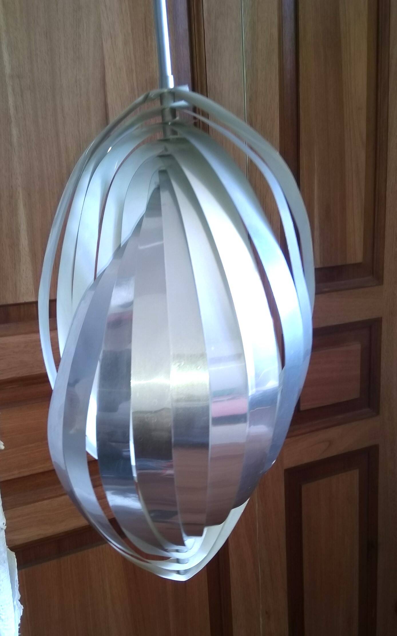 Suspension lustre spiral Henry Mathieu 1970 Space age helicoidal