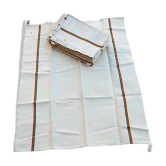 Lot of 9 old bragard linen and cotton towels never used