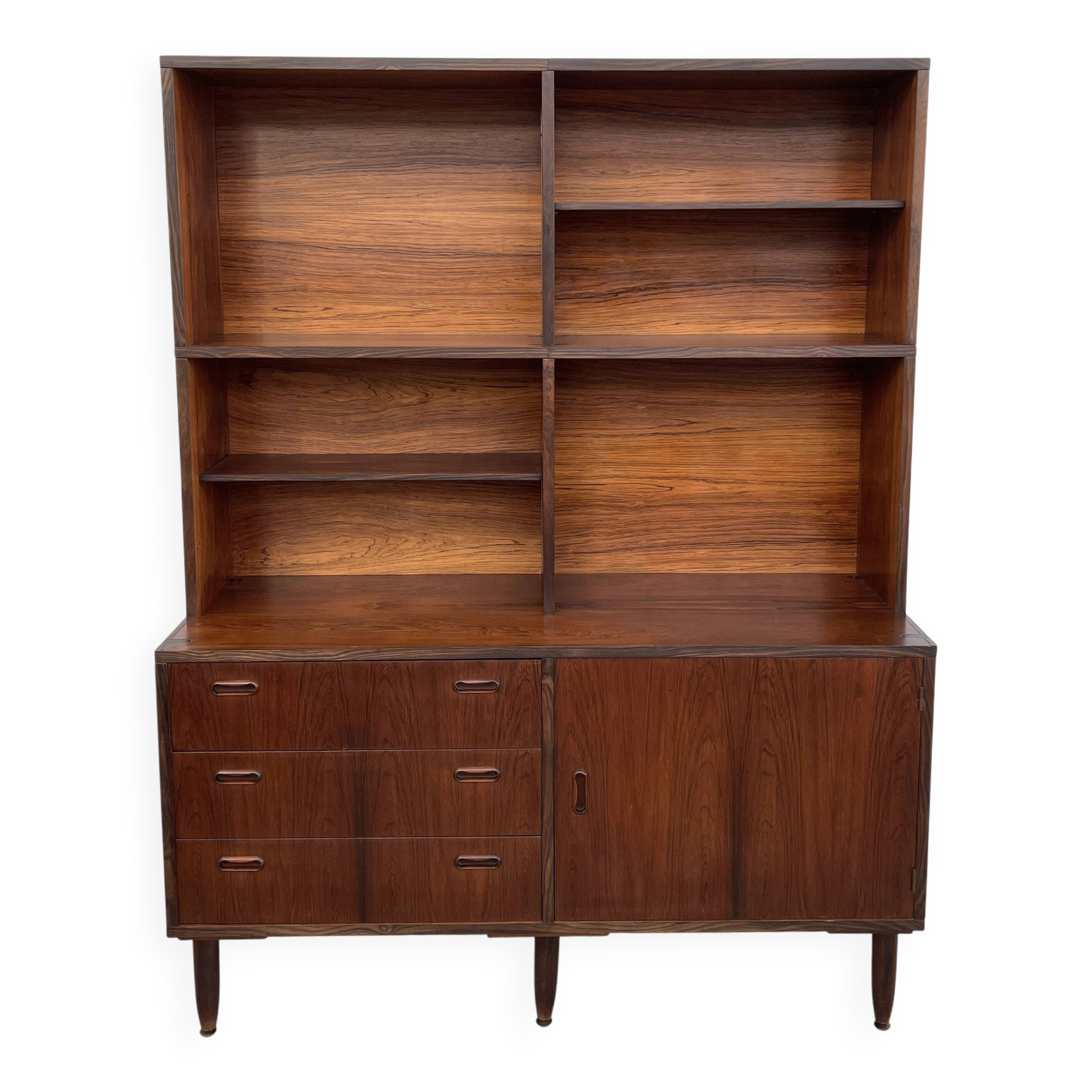 Modular bookshelf and storage unit in rosewood from the 1970s.