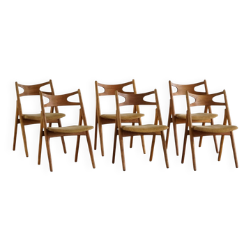 Set of 6 Danish dining chairs CH29 by Hans J. Wegner for Carl Hansen & Søn, 1951
