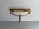 Floating wall console with drawer, brass body and marble top, 1960s, Italy
