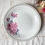 Vintage Limoges Porcelain Cake Stand with Floral Pattern