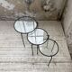 50s metal and glass nesting coffee tables