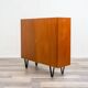 Buffet haut/Highboard en bois de teck avec portes rainurées,