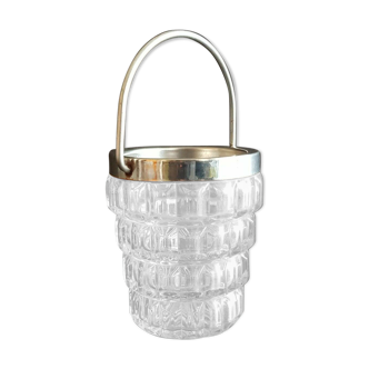 Art Deco ice bucket in vintage glass 3 Swiss Roubaix France