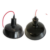 Set of 2 black enamelled bowls