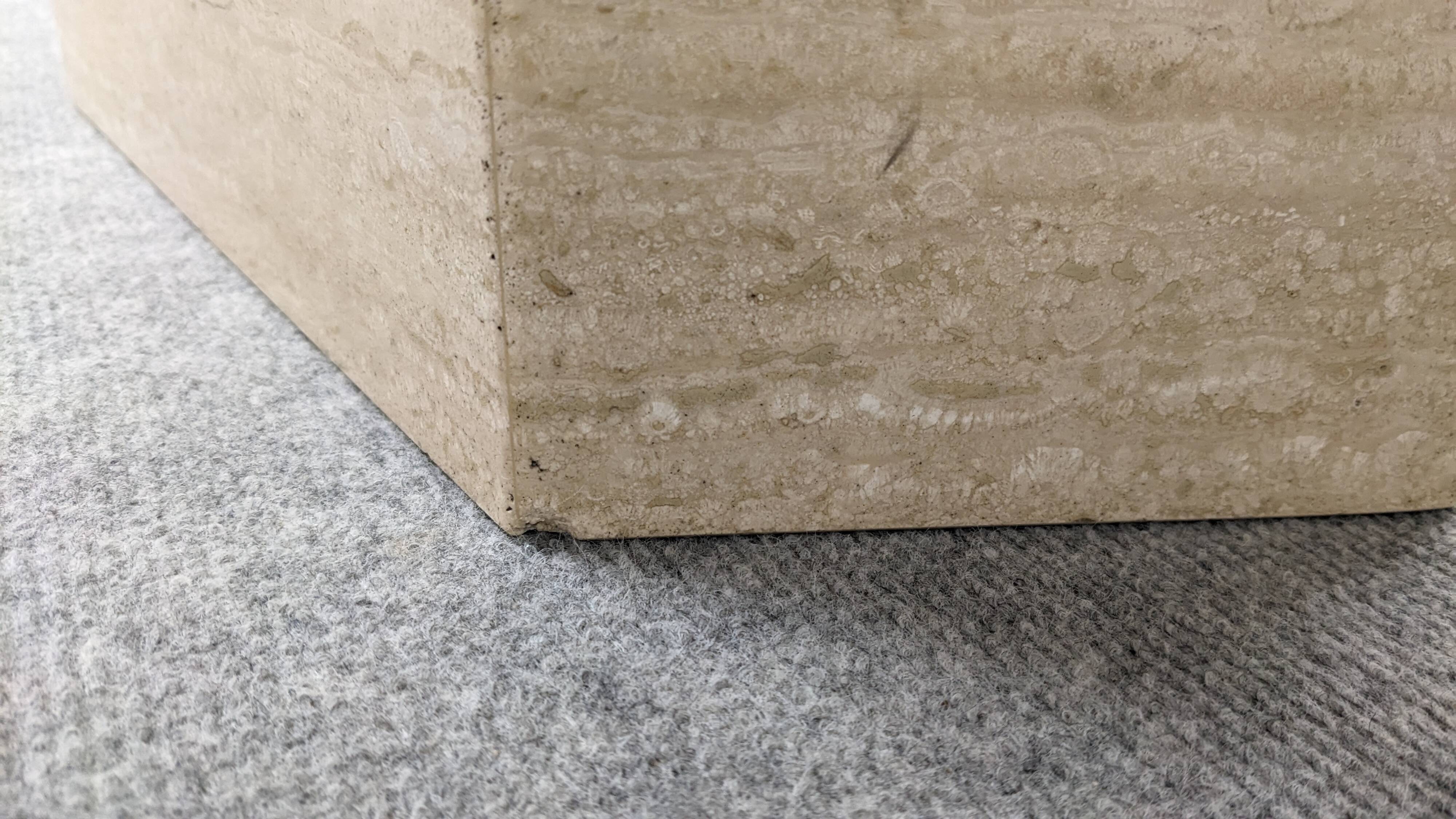 XL dining table in travertine, Italy circa 1970