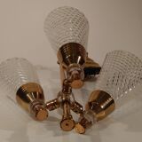 Lustre vintage 3 feux laiton