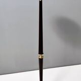 Elegant Glass, Beech and Brass Floor Lamp, Italy