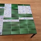 Roger Capron table in glazed green ceramic, France, vintage design.