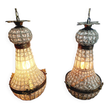 Pair of 1-Light Hot Air Balloon Chandeliers