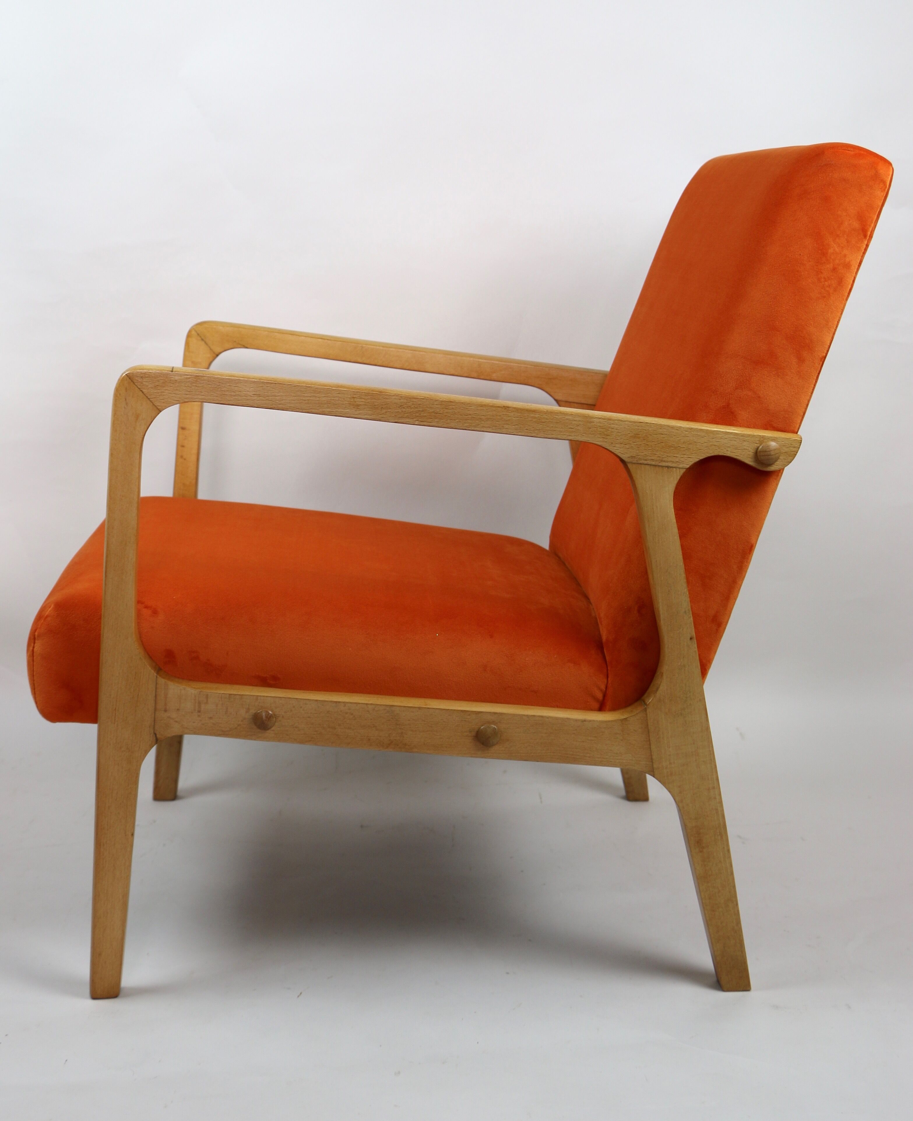 Fauteuil vintage Orange Velvet années 1970