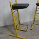 Paire de tabouret de bar italien ajustables jaune laqué et noir