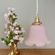 Suspension, vintage lampshade in frosted pink glass