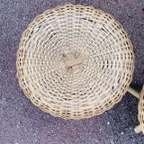 Pair of vintage wicker stools