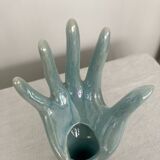 Hand soliflore blue green iridescent and gold