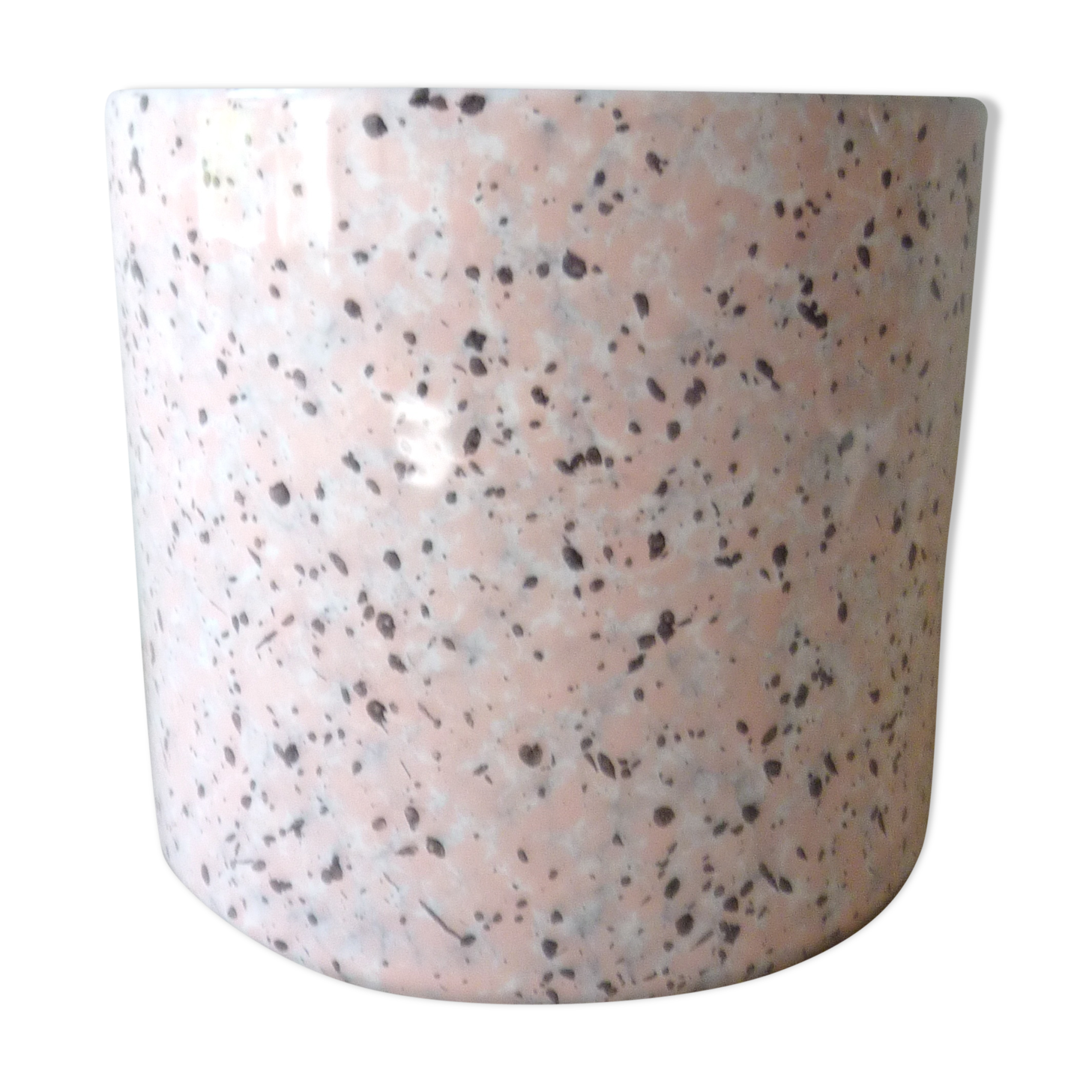 Cache pot ceramic pink way terrazzo of the 1980s