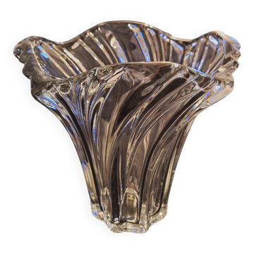 Transparent Art Deco crystal vase