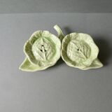 Salière et poivrière en barbotine, forme chou