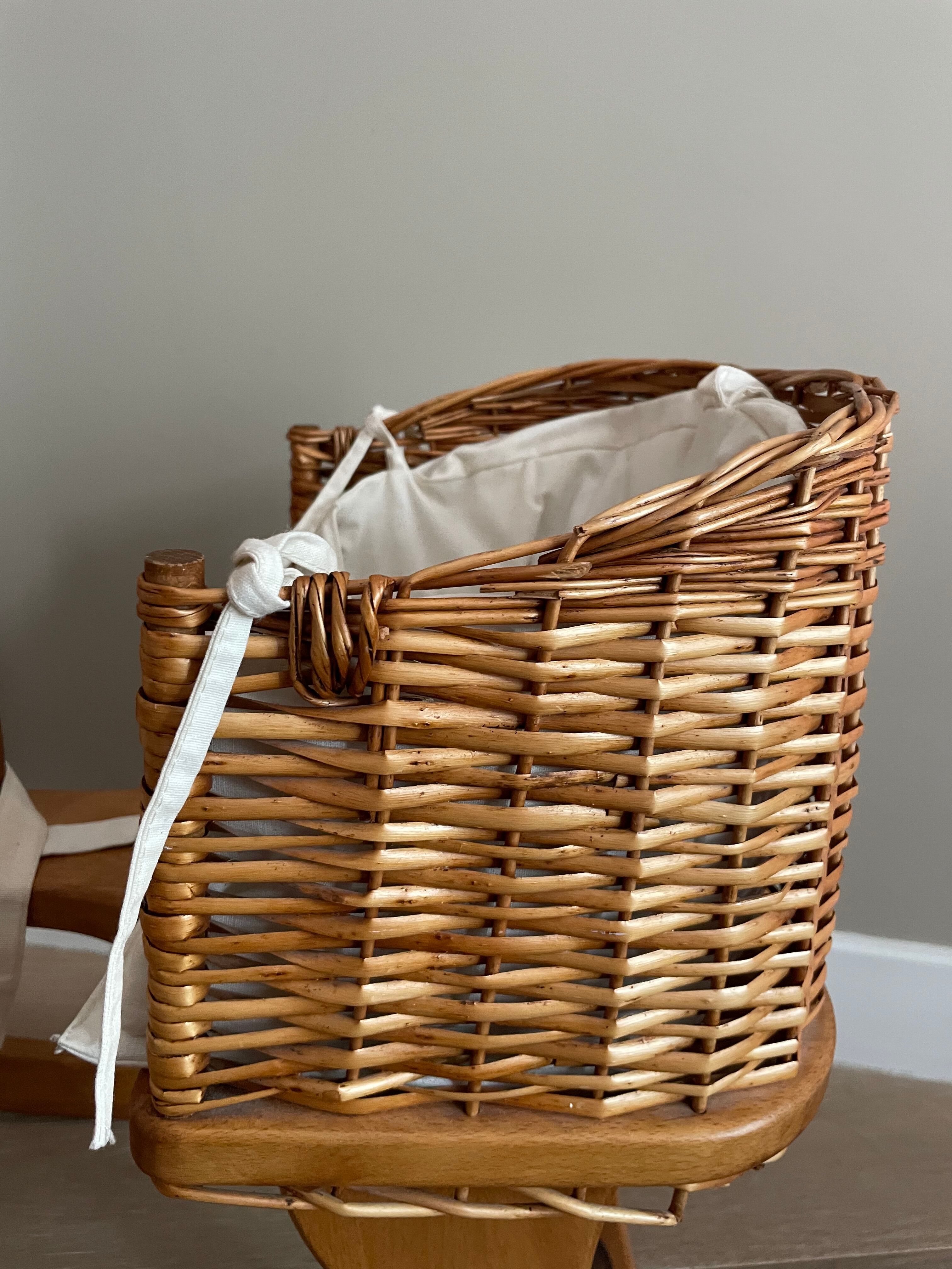 Rocking horse made of wood and wicker