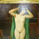 Peinture à l'huile originale d'époque représentant une femme nue