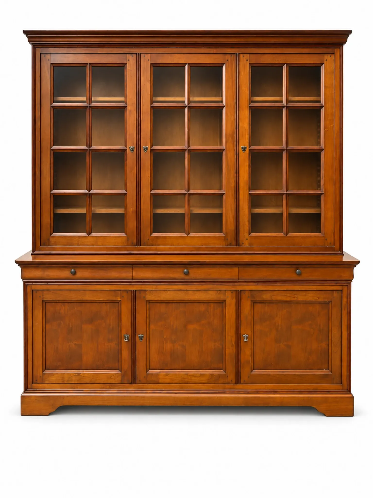 French library in Louis-Philippe style made of solid fruitwood.