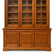 French library in Louis-Philippe style made of solid fruitwood.
