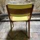 Chaise vintage moderniste en bois courbé et skai jaune - Années 50/60