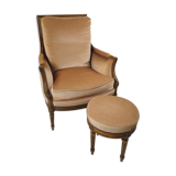 Louis XVI style armchair and pouf