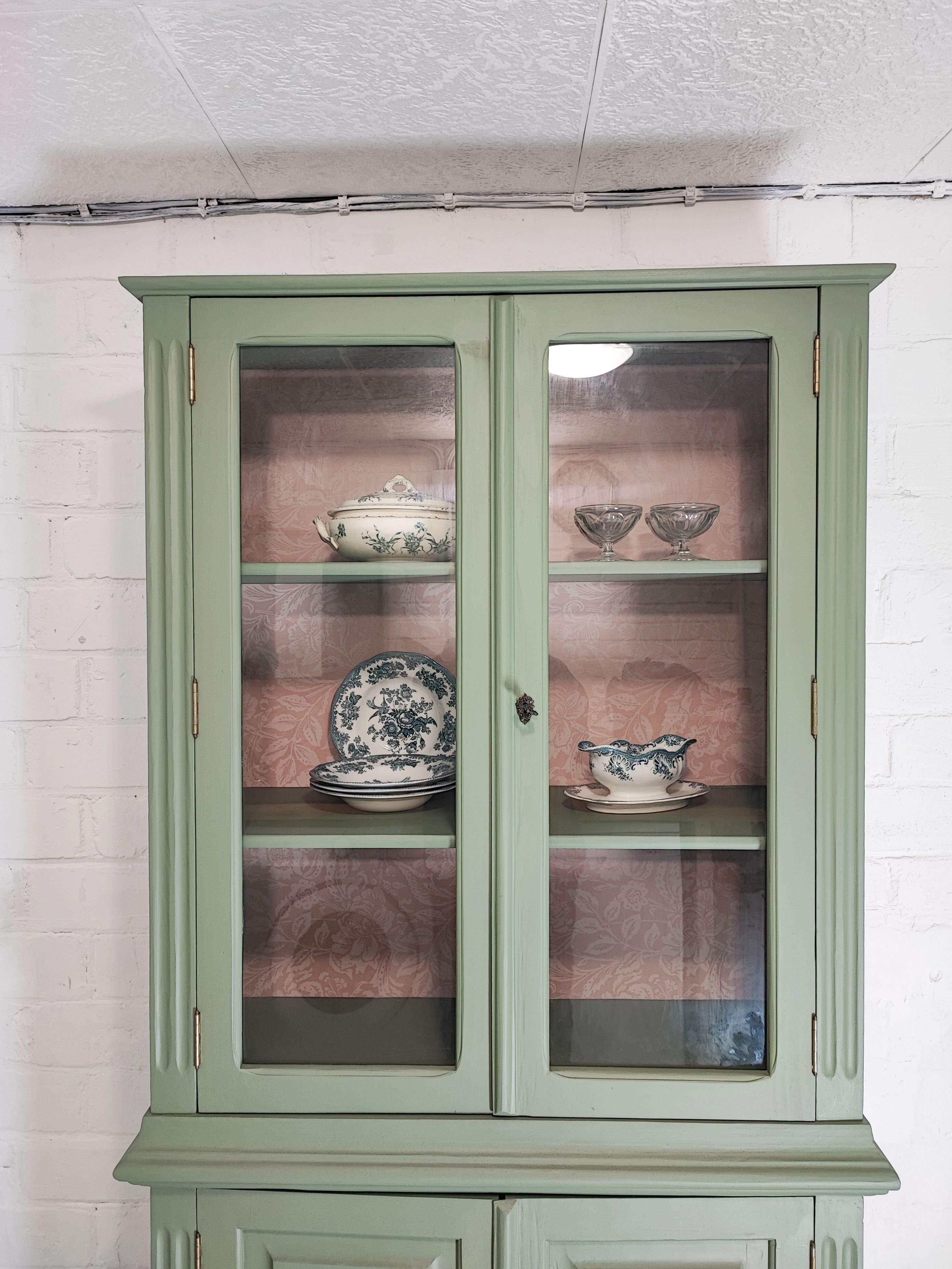 English green glazed sideboard