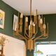 Italian chandelier Gaetano Scolari in brass, 1970.