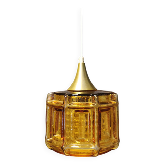 Swedish hanging lamp by Carl Fagerlund for Orrefors glass factory 1970s.