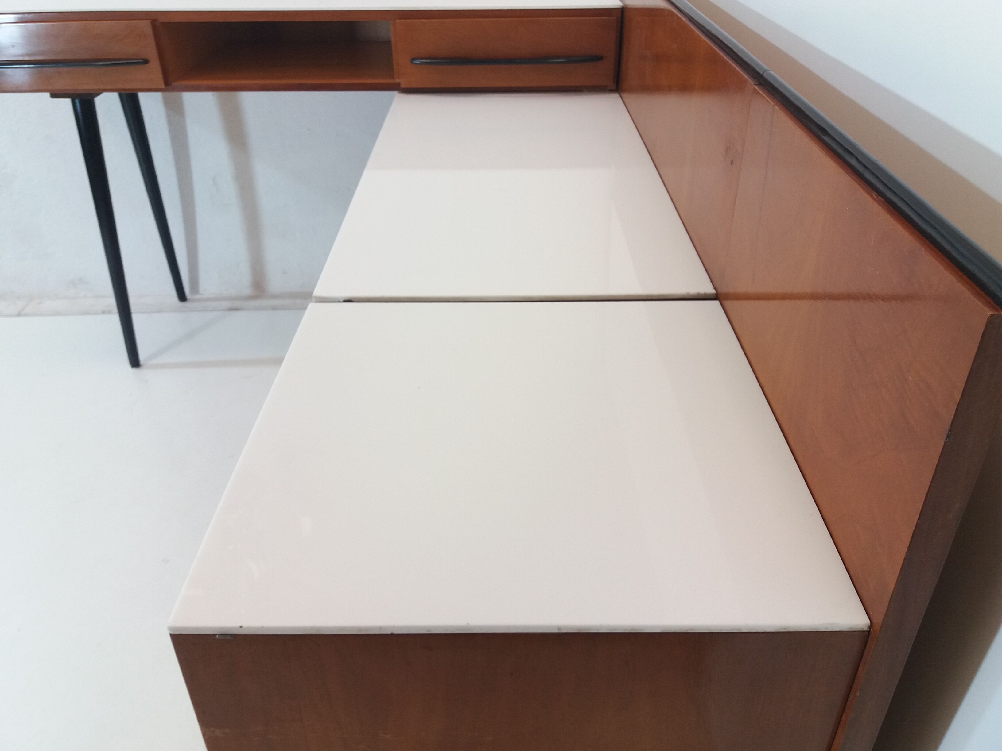 Chest of drawer and writing desk designed by Mojmít Požár, 1960's.