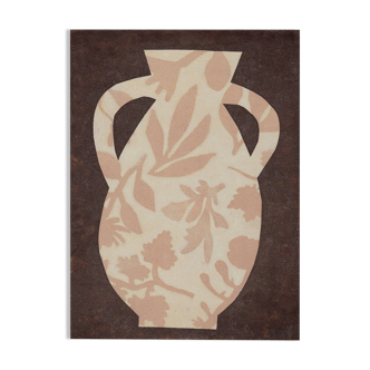 Painting on paper 30x40cm vase painting H822 signed Eawy