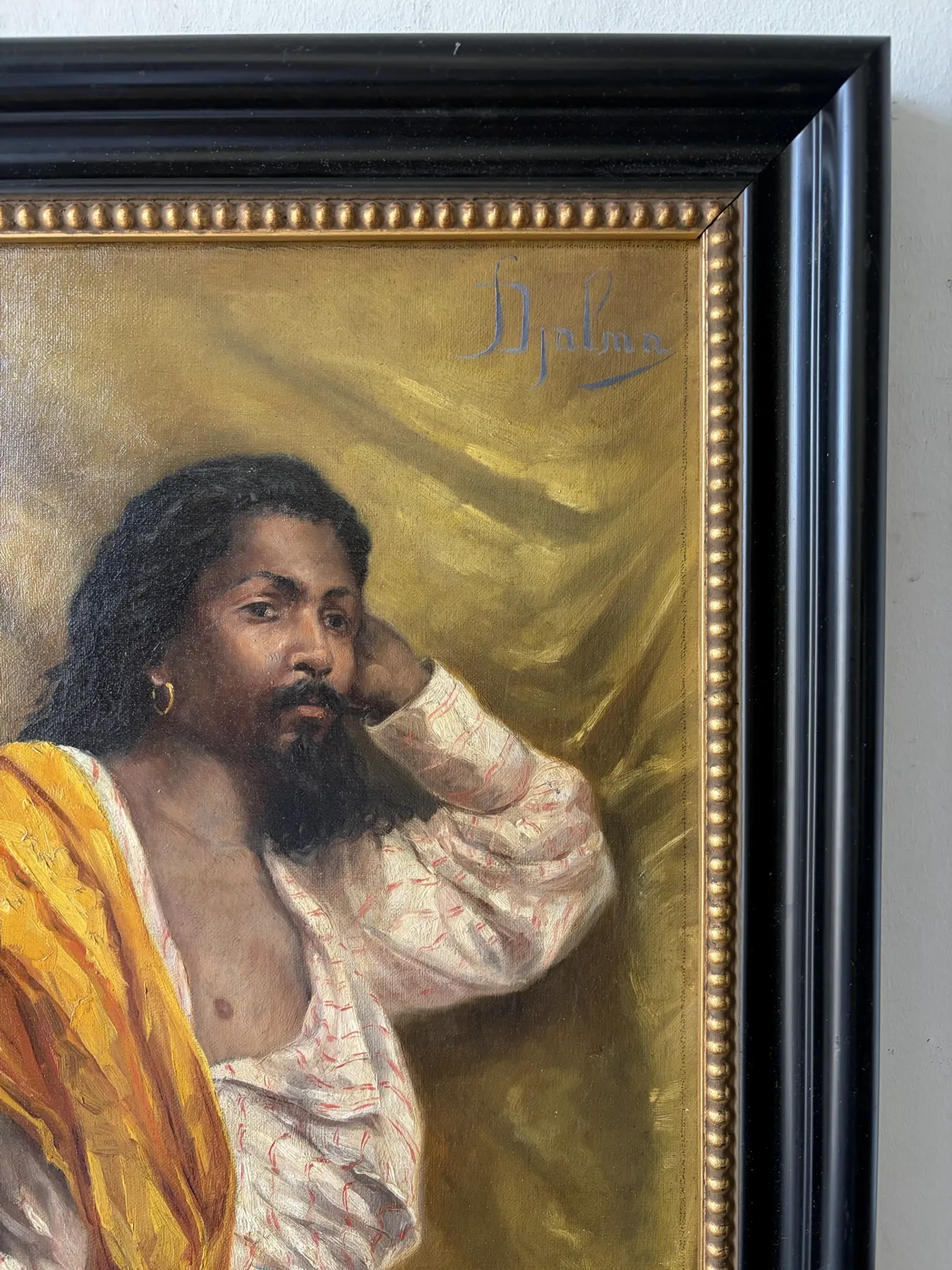 Orientalist portrait, oil on canvas signed 1873